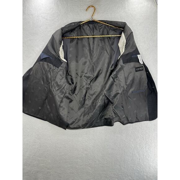 Lauren Ralph Lauren Mens Lancaster Suit Jacket Gray Wool Blend Stretch 44L New - Picture 10 of 12